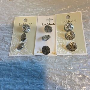 La Mode Silver Decorative Buttons Set